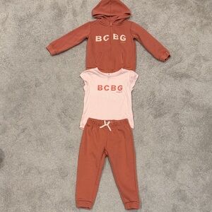 BCBG Kids Pink and Salmon Jogger Set